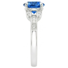 Afbeelding in Gallery-weergave laden, echte round saffier 2.90karaat ring profielweergave
