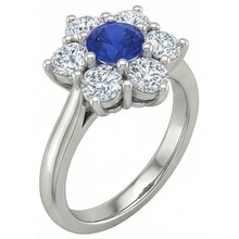Afbeelding in Gallery-weergave laden, echte round diamant 4karaat ring bovenaanzicht