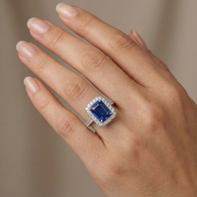 Afbeelding in Gallery-weergave laden, Sri Lanka Saffier Diamanten 4.30 Karaat Trouwring 14K Goud Wit