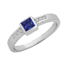 Afbeelding in Gallery-weergave laden, echte princess saffier 1.50karaat ring vooraanzicht