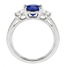 Afbeelding in Gallery-weergave laden, Srilanka Sapphire Diamond Round Cut Ring 3,50 karaat witgoud 14K