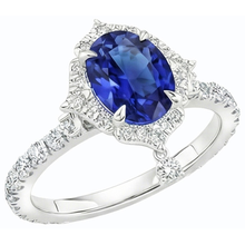 Afbeelding in Gallery-weergave laden, echte pear saffier 6karaat ring zijaanzicht