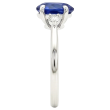 Afbeelding in Gallery-weergave laden, echte heart saffier 2karaat ring bovenaanzicht