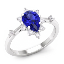 Afbeelding in Gallery-weergave laden, Ster Korenbloem Saffier Gekleurde Steen Ring 1,50 karaat – 14K
