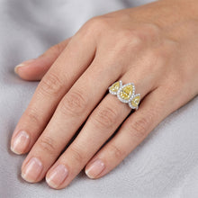 Afbeelding in Gallery-weergave laden, Stralend VVS Fancy Gele Diamant Ring – 1,5 karaat Tweekleurig