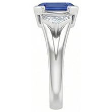 Afbeelding in Gallery-weergave laden, Stralende 3 Stenen Edelsteen Ring 2.50 Karaat Bar Set Baguette Diamanten