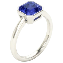Afbeelding in Gallery-weergave laden, Stralende Solitaire Ring Bezel Set Ceylon Sapphire 2 karaat