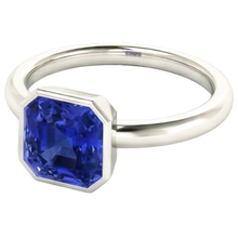 Afbeelding in Gallery-weergave laden, Stralende Solitaire Ring Bezel Set Ceylon Sapphire 2 karaat