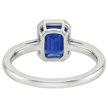Afbeelding in Gallery-weergave laden, Stralende geslepen bezel set ring Ceylon saffier & Natuurlijke echte diamant ( niet in het laboratorium gekweekt ) 3,50 karaat