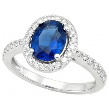 Afbeelding in Gallery-weergave laden, echte round saffier 1.90karaat ring bovenaanzicht