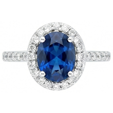 Afbeelding in Gallery-weergave laden, echte round saffier 1.90karaat ring zijaanzicht