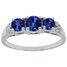 Afbeelding in Gallery-weergave laden, Tanzaniet AAA ronde Natuurlijke echte diamant ( niet in het laboratorium gekweekt ) 2,75 karaats ring edelsteen sieraden