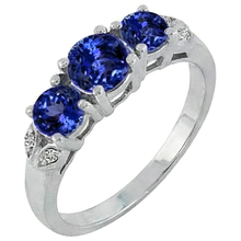 Afbeelding in Gallery-weergave laden, Tanzaniet AAA ronde Natuurlijke echte diamant ( niet in het laboratorium gekweekt ) 2,75 karaats ring edelsteen sieraden