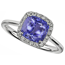 Afbeelding in Gallery-weergave laden, Tanzaniet en Natuurlijke echte diamanten ( niet in een laboratorium gekweekt ) 7.75 ct ring 14k witgoud Nieuw