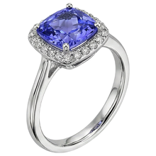 Afbeelding in Gallery-weergave laden, Tanzaniet en Natuurlijke echte diamanten ( niet in een laboratorium gekweekt ) 7.75 ct ring 14k witgoud Nieuw