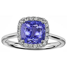 Afbeelding in Gallery-weergave laden, Tanzaniet en Natuurlijke echte diamanten ( niet in een laboratorium gekweekt ) 7.75 ct ring 14k witgoud Nieuw