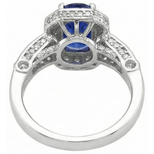 Afbeelding in Gallery-weergave laden, echte round tanzaniet 2.01karaat ring met diamantaccenten