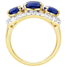 Afbeelding in Gallery-weergave laden, echte round tanzaniet 6karaat ring met diamantaccenten