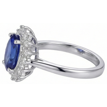 Afbeelding in Gallery-weergave laden, Tanzaniet ring met Natuurlijke echte diamanten ( niet in een laboratorium gekweekt ) witgoud 4,5 ct edelsteen sieraden