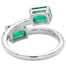 Afbeelding in Gallery-weergave laden, Fijne Smaragd Edelsteen Ring 2 karaat Bicolor 14K Goud – achteraanzicht