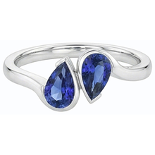 Afbeelding in Gallery-weergave laden, echte pear diamant 2karaat ring bovenaanzicht