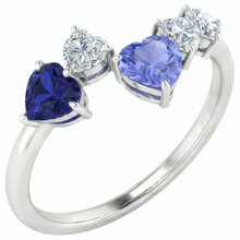 Afbeelding in Gallery-weergave laden, Toi et Moi Hart Diamant & Saffier Ring 3.50 Karaat Vrouwen Sieraden