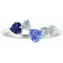 Afbeelding in Gallery-weergave laden, Toi et Moi Hart Diamant & Saffier Ring 3.50 Karaat Vrouwen Sieraden