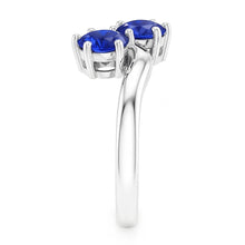 Afbeelding in Gallery-weergave laden, Toi et Moi Jubileumring Rond Ceylon Sapphire 4 Karaats Prong Set