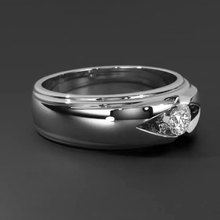 Afbeelding in Gallery-weergave laden, Trendy Heren Ring Echte Ronde Diamant Solitaire
