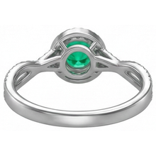 Afbeelding in Gallery-weergave laden, Colombiaanse Smaragd Sieraadsteen Ring 1-karaat Bicolor 14K Goud – achteraanzicht