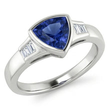 Afbeelding in Gallery-weergave laden, Triljoen Ceylon blauwe saffier Natuurlijke echte diamanten ( niet in een laboratorium gekweekt ) verlovingsring 1.26 ct nieuw