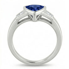 Afbeelding in Gallery-weergave laden, Triljoen Ceylon blauwe saffier Natuurlijke echte diamanten ( niet in een laboratorium gekweekt ) verlovingsring 1.26 ct nieuw