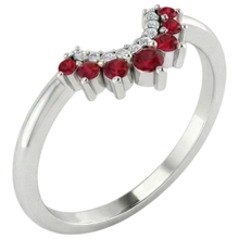 Afbeelding in Gallery-weergave laden, Trouwring 1 karaat Natuurlijke echte diamant ( niet in het laboratorium gekweekt ) & robijn dames sieraden