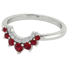 Afbeelding in Gallery-weergave laden, Trouwring 1 karaat Natuurlijke echte diamant ( niet in het laboratorium gekweekt ) & robijn dames sieraden