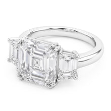 Afbeelding in Gallery-weergave laden, Trouwring met 3 Stenen, Asscher & Trapezium Natuurlijke Echte Diamanten (Niet labgekweekt) 7.50 Karaat 14K Goud