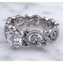 Afbeelding in Gallery-weergave laden, Trouwring Stijl Ring 3,50 Karaat Ronde Echt Diamanten 6 Prong Setting