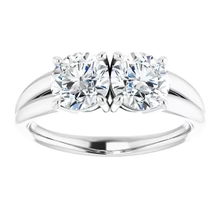 Afbeelding in Gallery-weergave laden, Twee Stenen Verlovingsring Echt Diamant
