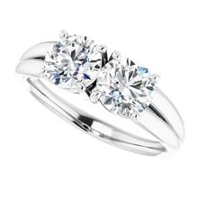 Afbeelding in Gallery-weergave laden, Twee Stenen Verlovingsring Echt Diamant