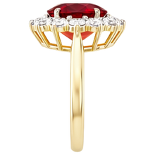 Afbeelding in Gallery-weergave laden, Tweekleurig goud 14K 4.75 ct rode robijn met Natuurlijke echte diamanten ( niet in een laboratorium gekweekt ) ring Nieuw