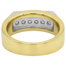 Afbeelding in Gallery-weergave laden, Tweekleurige Gouden 14K Herenringband Princess Echt Diamond 0,72 Karaat