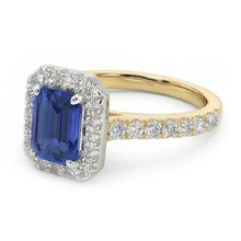 Afbeelding in Gallery-weergave laden, echte round saffier 3karaat ring profielweergave