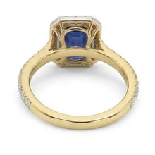 Afbeelding in Gallery-weergave laden, echte round saffier 3karaat ring op wit