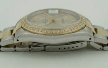 Afbeelding in Gallery-weergave laden, Tweekleurige datumjust-horloge met diamanten wijzerplaat en rand