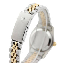 Afbeelding in Gallery-weergave laden, Tweekleurige jubileum Rolex datumjust dameshorloge met diamant wijzerplaat en gekartelde lunette