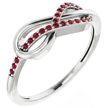 Afbeelding in Gallery-weergave laden, Twisted Ruby Infinity Ring Wit Goud 14K 1,25 Karaat