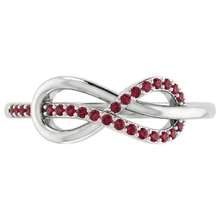 Afbeelding in Gallery-weergave laden, Twisted Ruby Infinity Ring Wit Goud 14K 1,25 Karaat