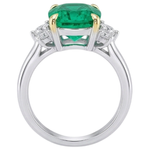 Afbeelding in Gallery-weergave laden, Edelsteen Ring Bicolor 14K Goud met Smaragd – achteraanzicht