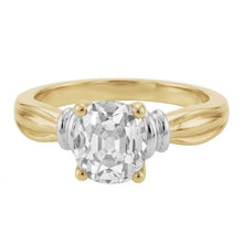 Afbeelding in Gallery-weergave laden, Diamant Enkele Steen Ring – hoekaanzicht