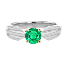 Afbeelding in Gallery-weergave laden, Colombiaanse Smaragd Edelsteen Ring 1 karaat Bicolor 14K Goud – hoofdaanzicht