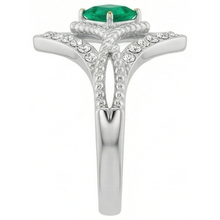Afbeelding in Gallery-weergave laden, Princess Smaragd ring in Tweekleurig 14K Goud – bovenaanzicht